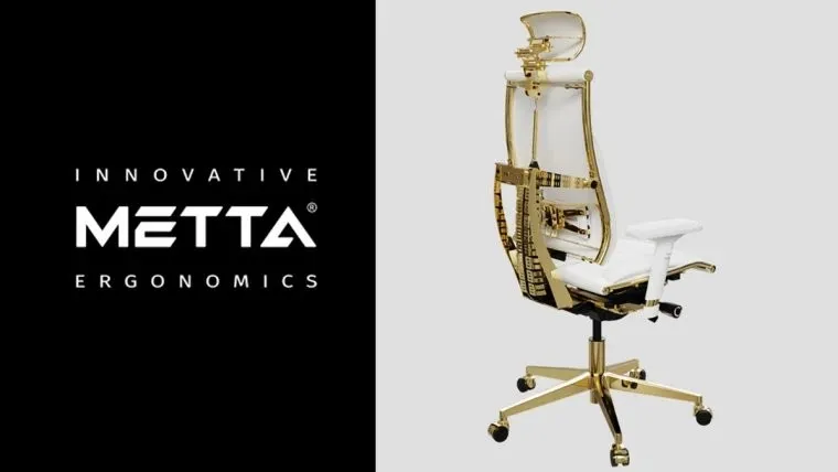 俄罗斯家具商Metta推出纯金人体工学椅，售价45万人民币