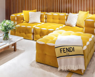 撞色模块沙发、分层床头设计！Fun Fendi系列用俏皮感打破顶奢严肃