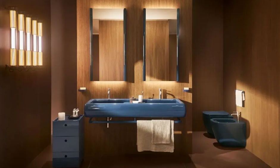 Ceramica Cielo Teseo：午夜釉蓝洗脸池，让卫生间拥有情绪