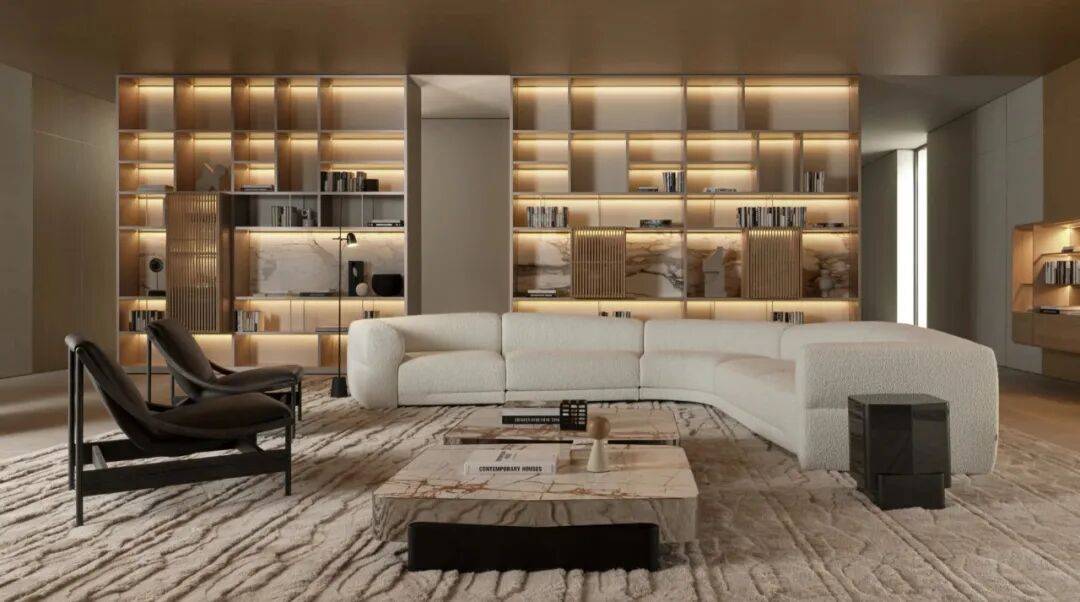 Molteni&C Emile：雕塑感模块化沙发，分而合一的当代居住哲学